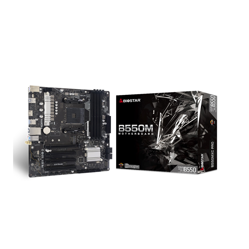 Biostar Motherboard For Ryzen 4th Gen Biostar Racing B550M-Silver