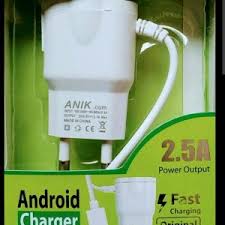 ANIK Android Charger- Super Fast 2.5A Charger With USB & Micro pin