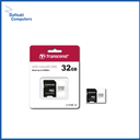 Transcend 32GB Micro SD UHS-I U1-Class-10-Memory Card with Adapter (TS32GUSD300S-A)