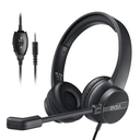 EKSA H12 3.5mm Wired Telecom Headset (Adjustable Noise-Cancelling Microphone)